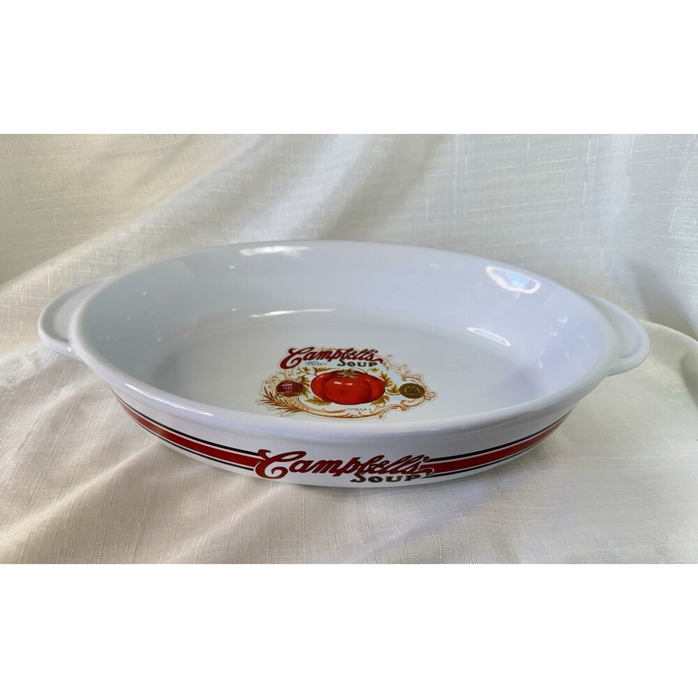 Campbell’s Soup Casserole Dish Gibson Overseas 2012 Oval Ceramic Tomato Logo